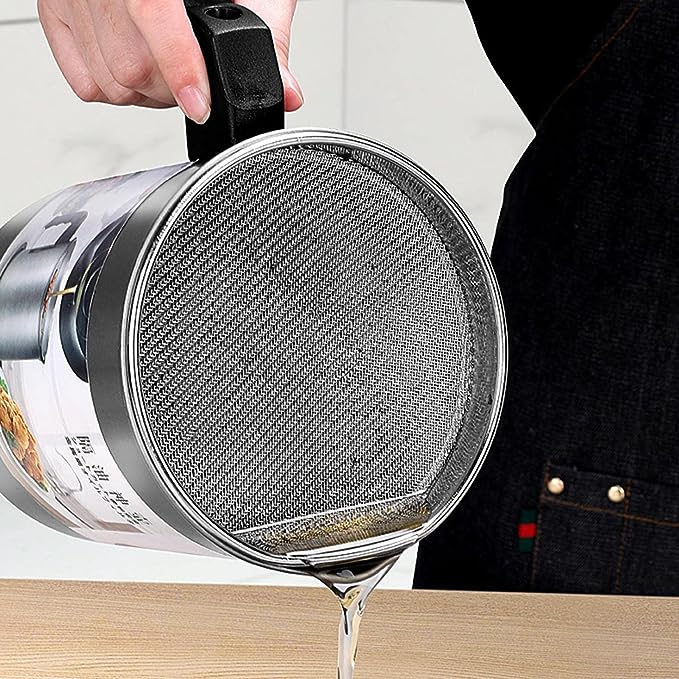 Oil Filter Pot 1.4L | Oil Strainer For Kitchen | Oil Container Pot Filter 1.4 Liter